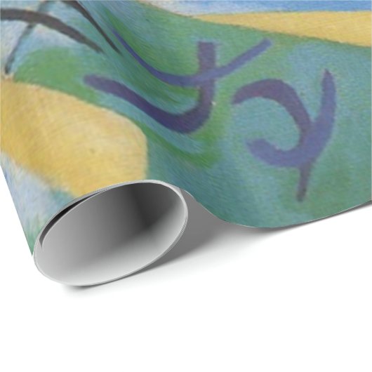 Papier Cadeau Kandinsky rouge ovale Abstraite oeuvre d'art vert (Coin rond)