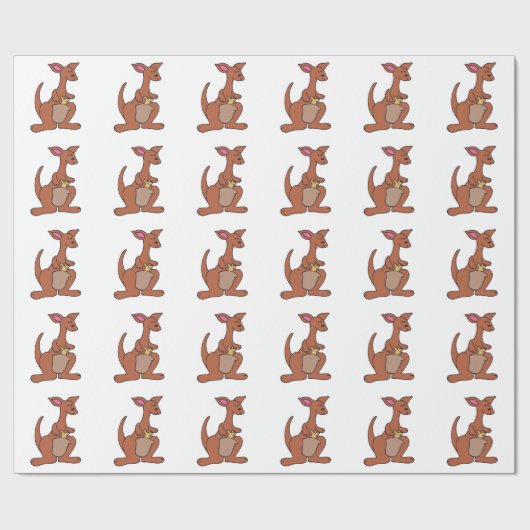 PAPIER CADEAU KANGAROO AVEC JOEY (Plat)