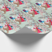 Papier Cadeau Kangaroo Père Noël Sac Possum Cockatoo Joyeux Noël (Coin)