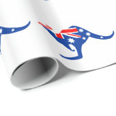 Papier Cadeau Kangourou australien (Coin rond)