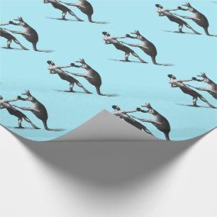 Papier Cadeau Kangourou de boxe vintage