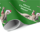 Papier Cadeau Kangourou Père Noël de compagnon de Joyeux Noël (Coin rond)