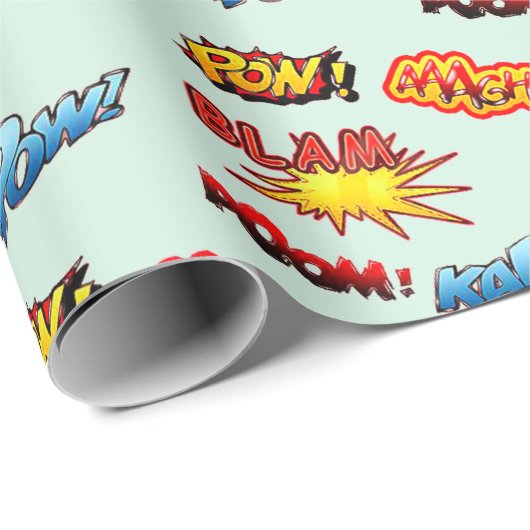 Papier Cadeau Kapow ! Blam ! Pow ! Aaagh ! (Coin rond)