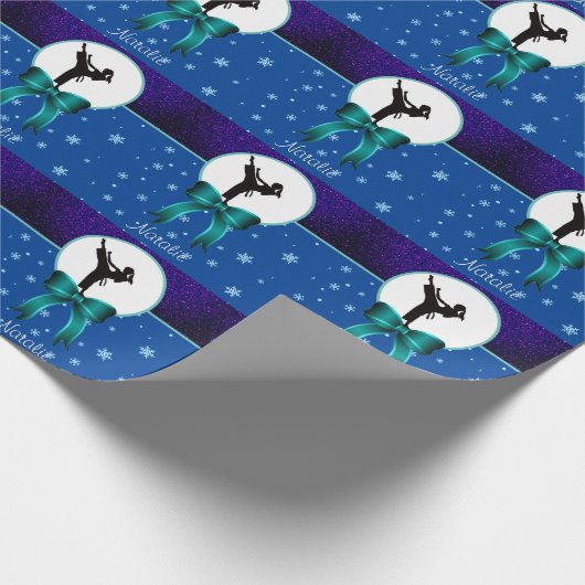 Papier Cadeau Karate Girls Parties scintillant et Bow Snowflake (Coin)