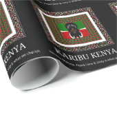 Papier Cadeau Karibu Kenya Hakuna Matata (Coin rond)