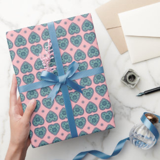 Papier Cadeau ‘Karlek’ heart pattern gift Wrapping Paper 