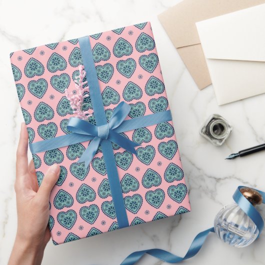 Papier Cadeau ‘Karlek’ heart pattern gift Wrapping Paper  (Cadeaux)
