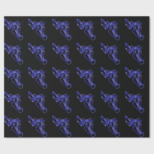 Papier Cadeau Kart d'enfant dans le bleu (Plat)