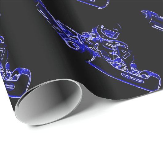 Papier Cadeau Kart d'enfant dans le bleu (Coin rond)