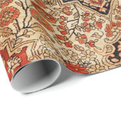 Papier Cadeau Kashan perse brûlé orange jaune (Coin rond)