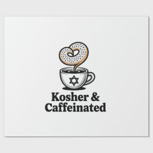 Papier Cadeau Kasher et café juif à la caféine Hanoukka
