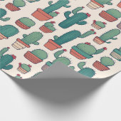 Papier Cadeau Kawaii Cactus Conception Motif (Coin)