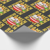 Papier Cadeau Kawaii Chat manger Ramen (Coin)