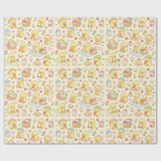 Papier Cadeau Kawaii Chicken Picnic Pattern Wrapping Paper