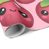 Papier Cadeau Kawaii Cranberry (Coin rond)