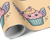 Papier Cadeau Kawaii Cupcake (Coin rond)