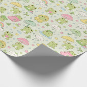 Papier Cadeau Kawaii Frog Rainy Day Pattern Wrapping Paper (Coin)