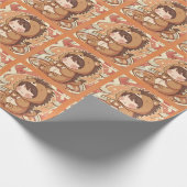 Papier Cadeau Kawaii Hedgehog Pattern Gift Wrap (Coin)