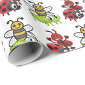 Papier Cadeau Kawaii insecte Thunder_Cove (Coin rond)