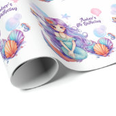 Papier Cadeau Kawaii Mermaid (Coin rond)
