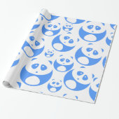Papier Cadeau Kawaii Panda Baby Motif bleu et blanc (Déroulé)