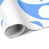 Papier Cadeau Kawaii Panda Baby Motif bleu et blanc (Coin rond)