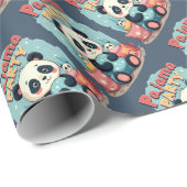 Papier Cadeau Kawaii Panda Pajama Party Cosy Slepov esthétique (Coin rond)