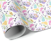 Papier Cadeau Kawaii Panda & Tiger Bubble Tea Anniversaire de en (Coin rond)