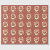 Papier Cadeau Kawaii Red Panda Coffee Gift Wrap Paper (Plat)
