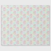 Papier Cadeau Kawaii Santa pastel pattern (Plat)