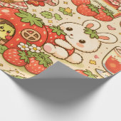 Papier Cadeau Kawaii Strawberry Picnic Wrapping Paper (Coin)
