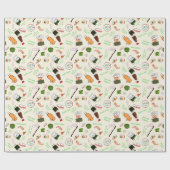 Papier Cadeau Kawaii Sushi romantique (Plat)