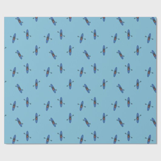 Papier cadeau Kayak Gathering Bleu (Plat)
