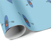 Papier cadeau Kayak Gathering Bleu (Coin rond)