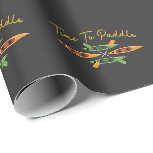 Papier Cadeau Kayak Paddle Time Whitewater Paddle Boat Lover (Coin rond)