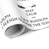 Papier Cadeau Keep Calm Let Rudolph Guide Sleigh (Coin rond)