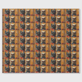 Papier Cadeau Keeshond avec roses de la Saint-Valentin (Plat)