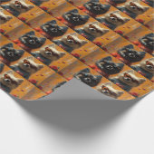 Papier Cadeau Keeshond avec roses de la Saint-Valentin (Coin)