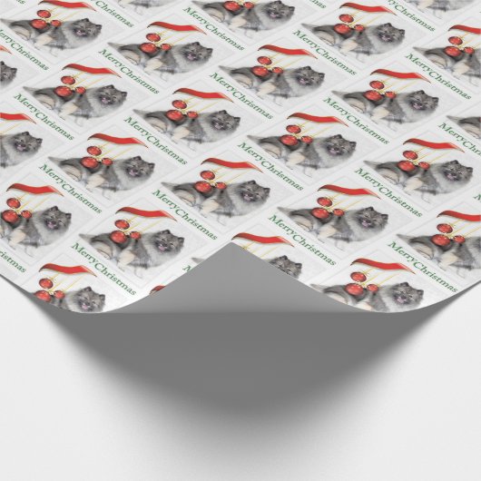 Papier Cadeau Keeshond de Noël (Coin)