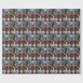 Papier Cadeau Keeshond Dogs Christmas Snow Holiday (Plat)