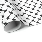 Papier Cadeau Keffiyeh design Free Palestine Wrapping Paper (Coin rond)