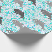 Papier Cadeau Keiki Aquarelle Dauphin Vague (Coin)