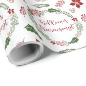 Papier Cadeau Kellemes Karácsonyt, Joyeux Noël En Hongrois (Coin rond)