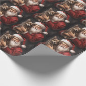 Papier Cadeau Kelpie australienne avec Noël au Père Noël (Coin)