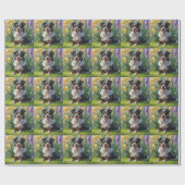Papier Cadeau Kelpie australienne Fleurs de printemps de chien P (Plat)