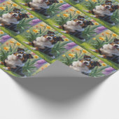 Papier Cadeau Kelpie australienne Fleurs de printemps de chien P (Coin)