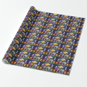 Papier Cadeau Kelpies australiennes Chiens Citrouille Halloween
