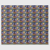 Papier Cadeau Kelpies australiennes Chiens Citrouille Halloween  (Plat)