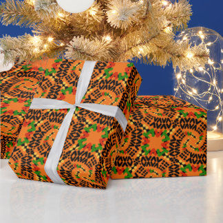 Papier Cadeau Kente-Style Design Wrapping Paper