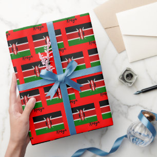 Papier Cadeau Kenya Wrapping Paper, Drapeau kényan patriotique r